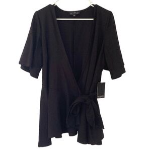 NWT Eloquii Black Wrap Top Sz:14